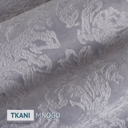 Фото материала велюра “Лола 07” (цветы серый)